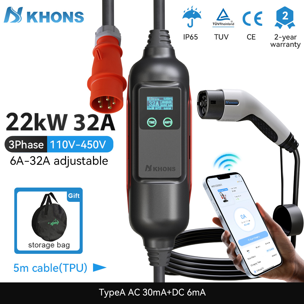 Smart Home For Pc - Khons Portable EV Charger Type2 32A