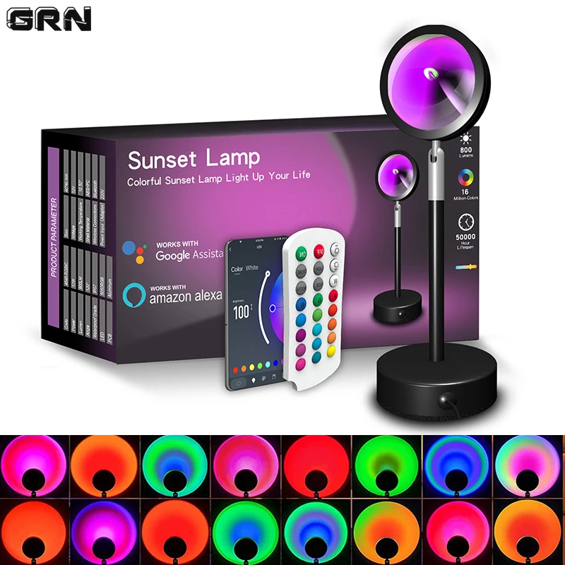 Smart Home Integration - Smart LED Sunset Lamp Colorful Changing