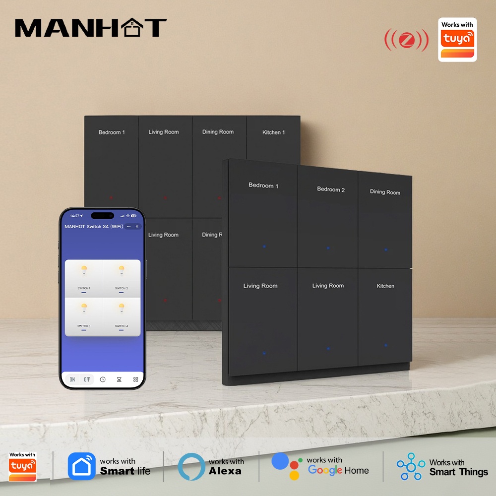 Manhot DIY Name Switch Zigbee  - đánh giá và giá Smart Home Diy
