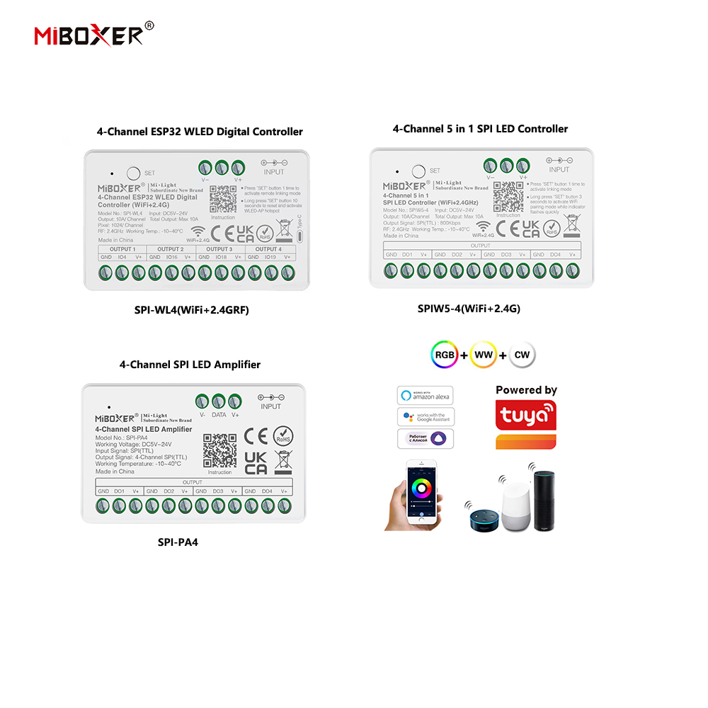 Miboxer SPIW5-4 5in1 SPI LED C - đánh giá và giá Wifi Led Dimmer