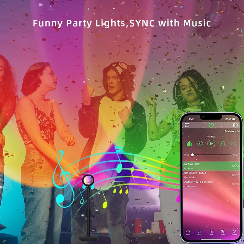 Smart LED Sunset Lamp Colorful - đánh giá và giá Smart Home Integration