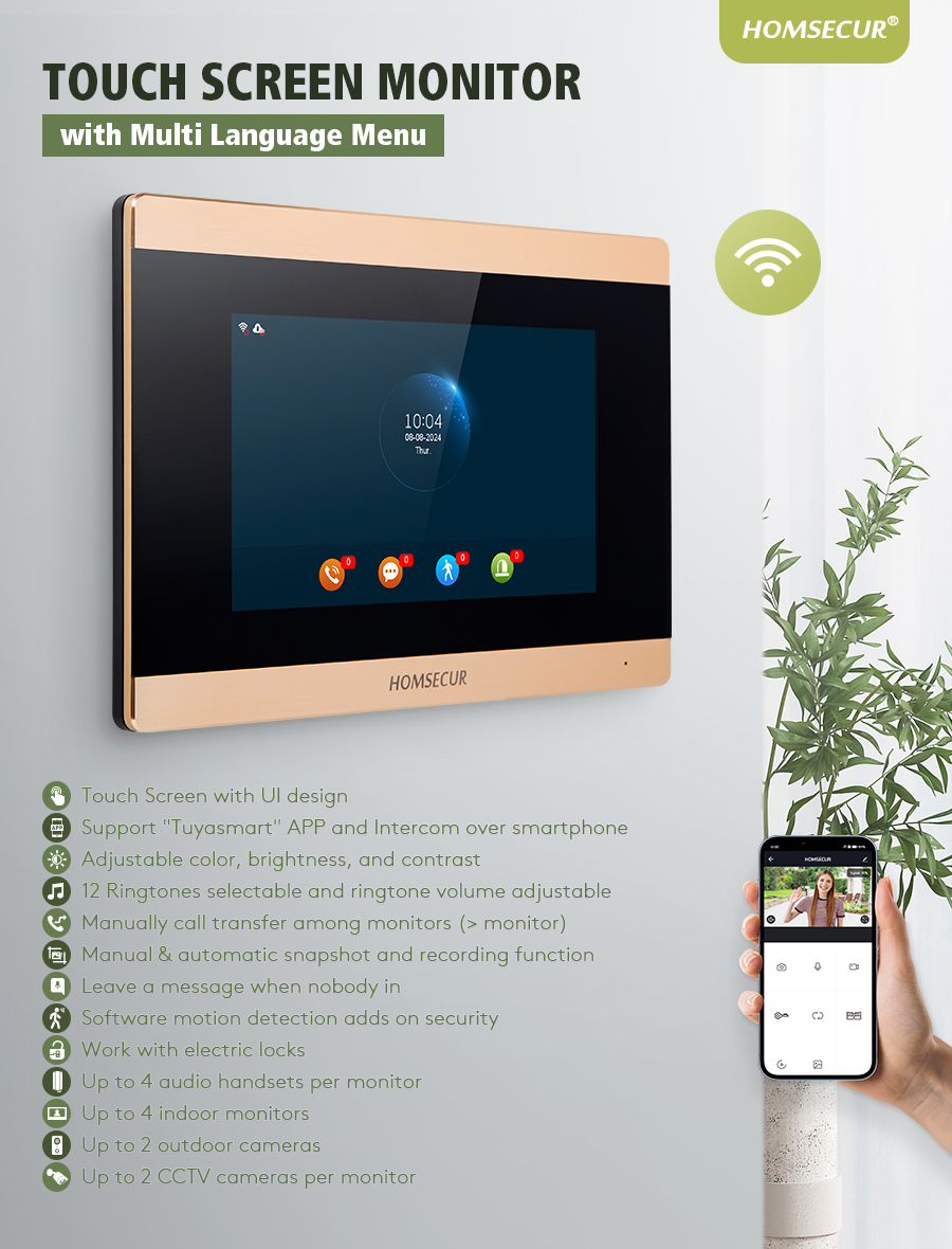 HOMSECUR BA15D-G Indoor Monito - đánh giá và giá Video Doorbell