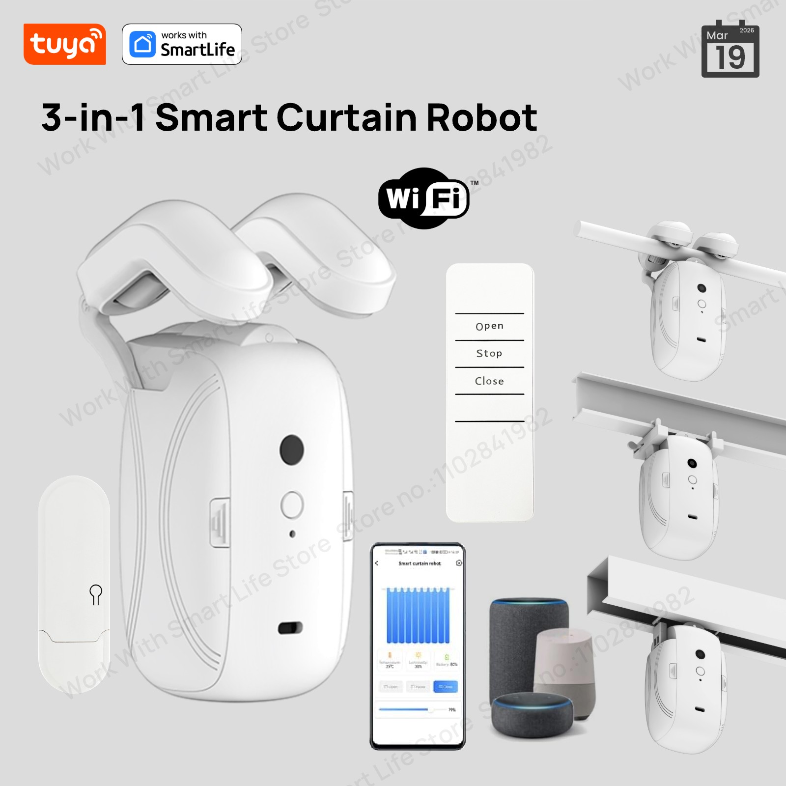 1/2PCS Tuya Smart WiFi Curtain - đánh giá và giá Smart Home Gira