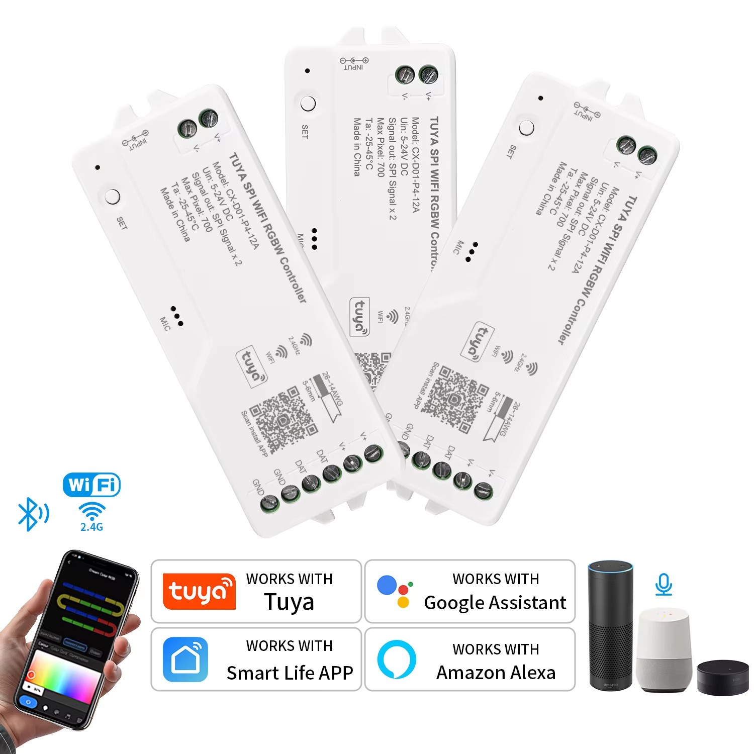 Tuya Wifi LED SPI RGBIC RGBWIC - đánh giá và giá Wifi Led Dimmer