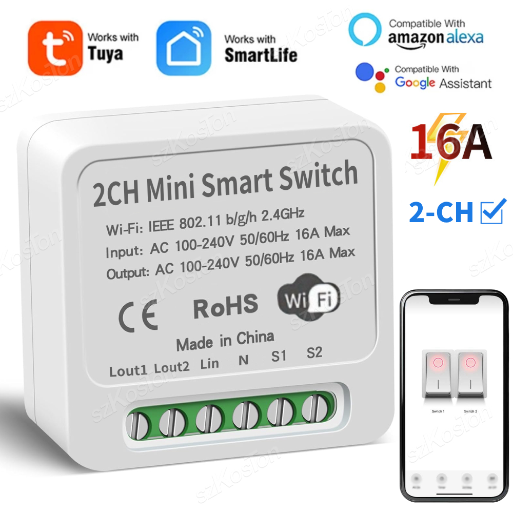 16A Tuya WiFi Smart Switch Mod - đánh giá và giá Smart Home Diy