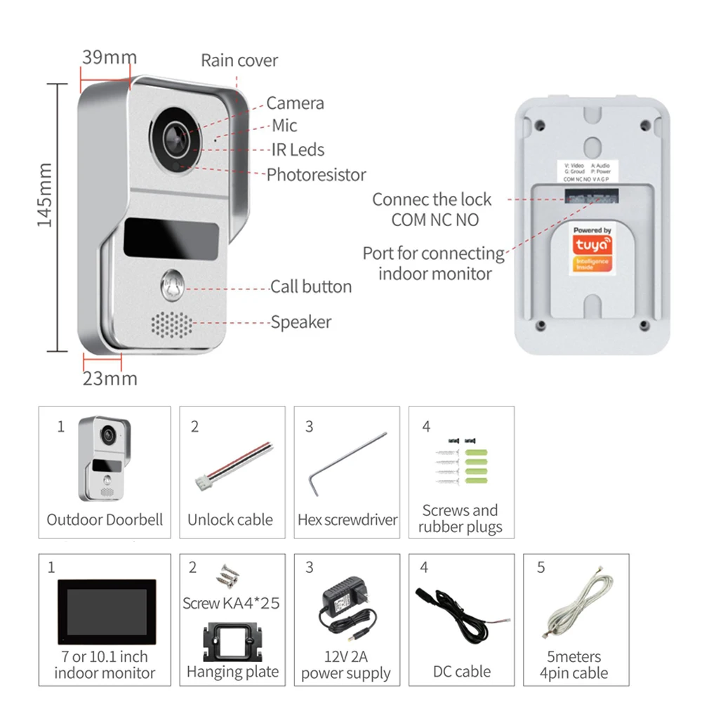 Door Intercom Doorbell, 10.1 I - đánh giá và giá Video Doorbell