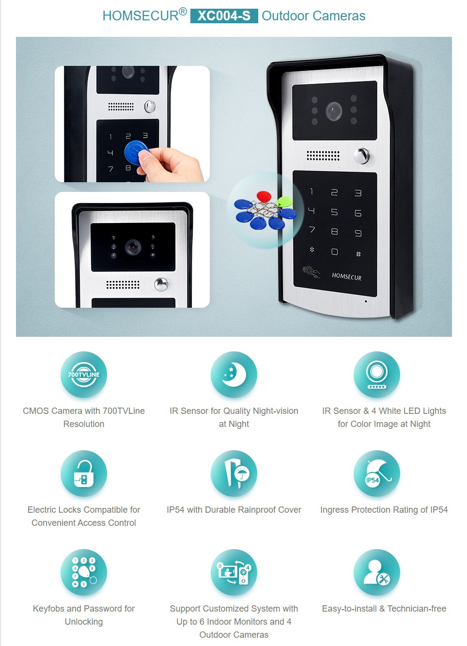 HOMSECUR XC004-S Outdoor Camer - đánh giá và giá Video Doorbell