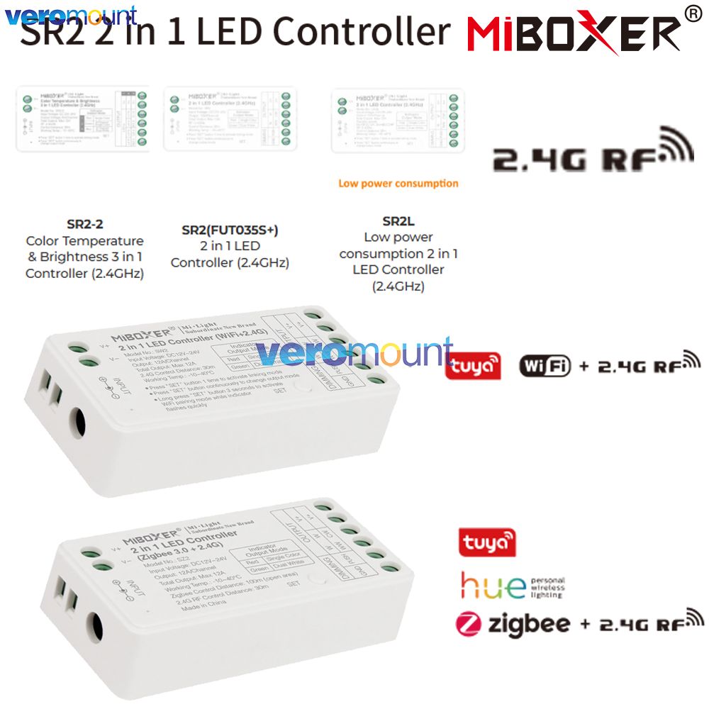 MiBoxer SR2 2.4G RF 2 in 1 SR2 - đánh giá và giá Wifi Led Dimmer